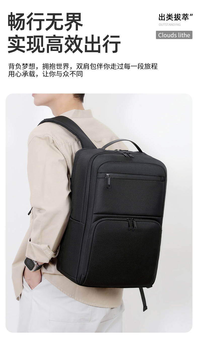 Cross-border airbag shockproof laptop backpack for men, high-end waterproof business backpack for men's commuting undefined