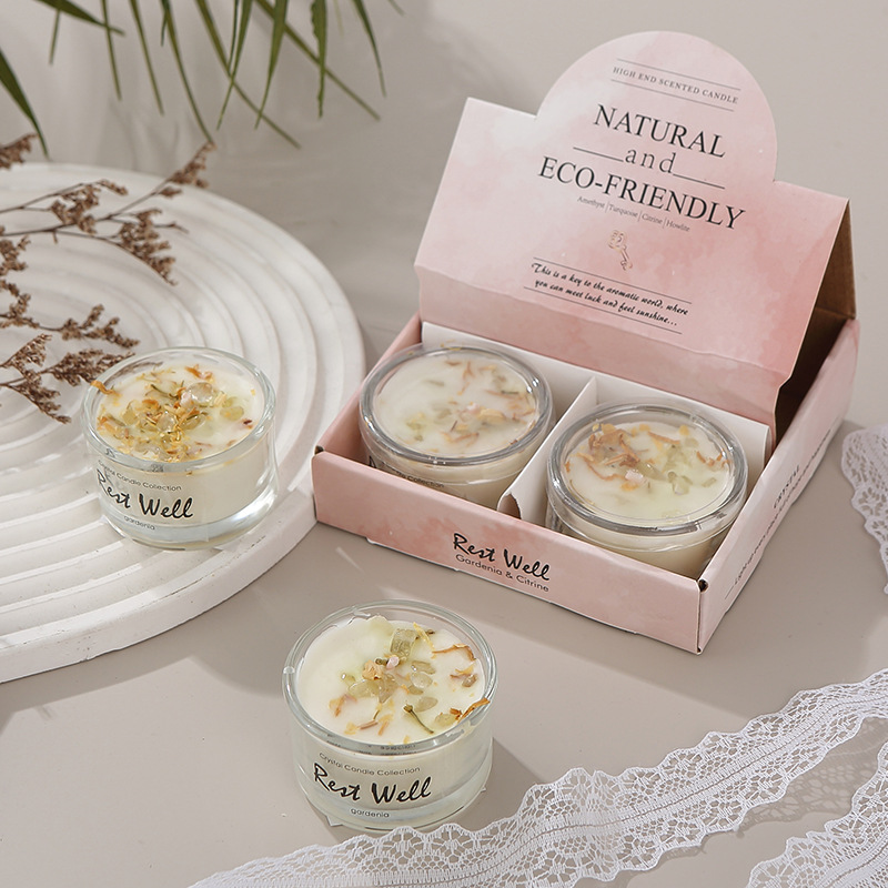 Duftkerze Im Glas Mit Kristallen Und Ätherischen Ölen Geschenk_voghion.com