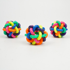 TPR Colorful Bell Ball Dog Toy for Puppies, Chewing and Sound-Producing, Teddy Bear Anti-Boredom Pet Toy, Wholesale