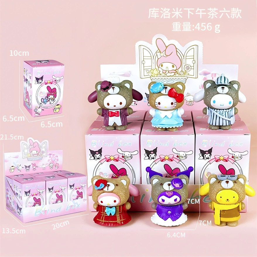 Sanrio Слепой предсказания партии Kuromi Melati Wolberry Killer Anime Doll Model Play Tide Play