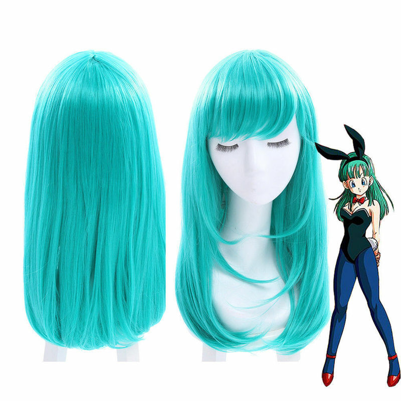 Dragon Ball Bulma Blue Green Medium Long Straight Bulma Bulma Anime Wig We Dragon Ball Bulma Blue Green Medium Long Straight Bulma Bulma Anime Wig We