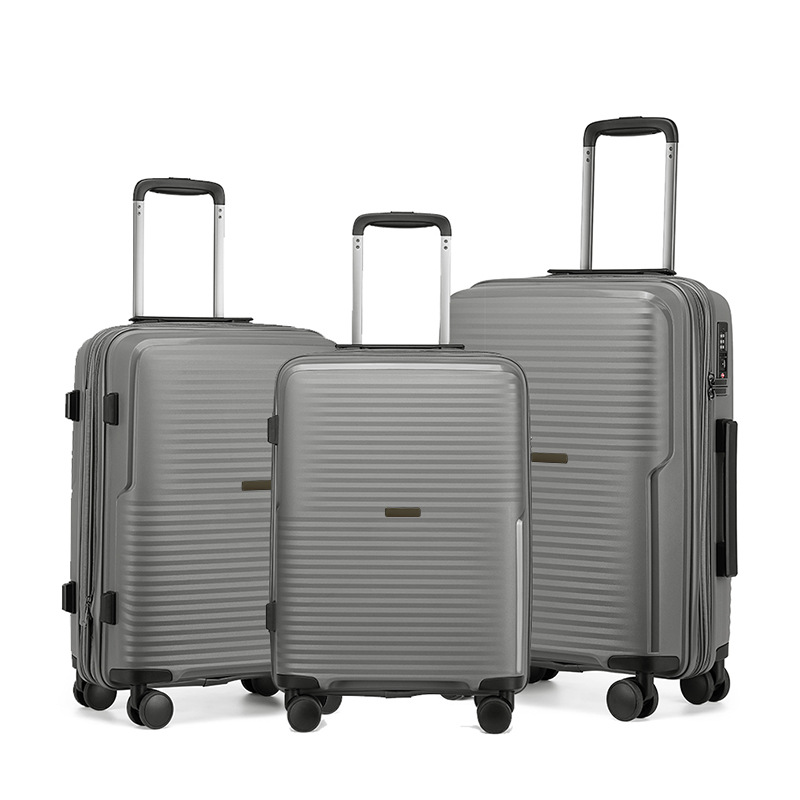 Bộ ba vali du lịch Quảng Châu 20-24-28 inch, vali xách tay bánh xe đa năng, vali da mở rộng khóa TSA — Màu đen, Màu xanh đậm, Màu xám chi tiết 10