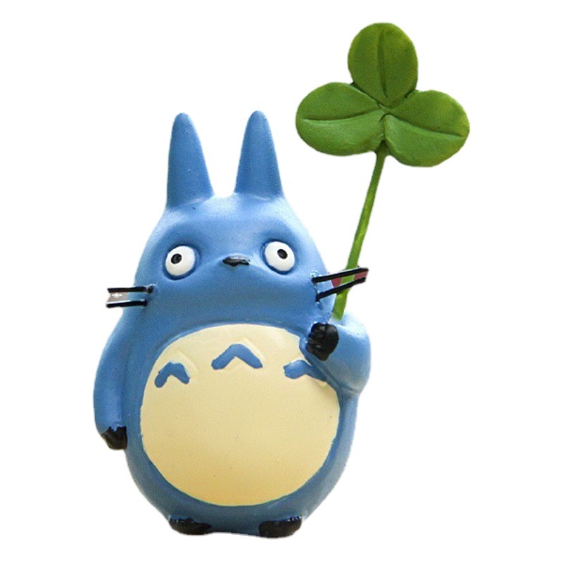 Figura Decorativa para Pecera, Chinchilla con Trébol que Levanta sus Hojas, Serie Miyazaki, Decoración para Interiores de Automóviles, Figura Pequeña para Manualidades