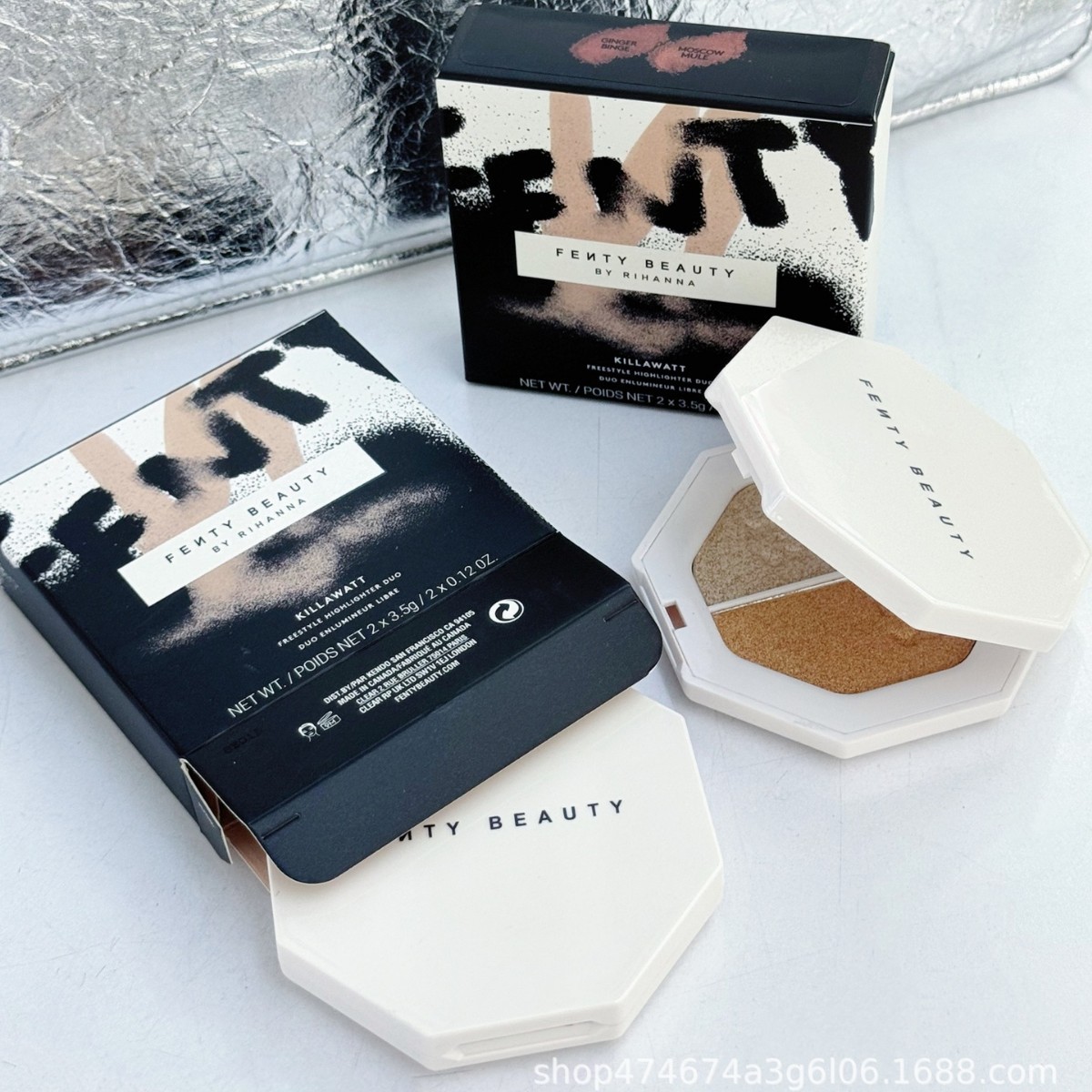 Fenty Beauty iki tonlu highlighters tozu