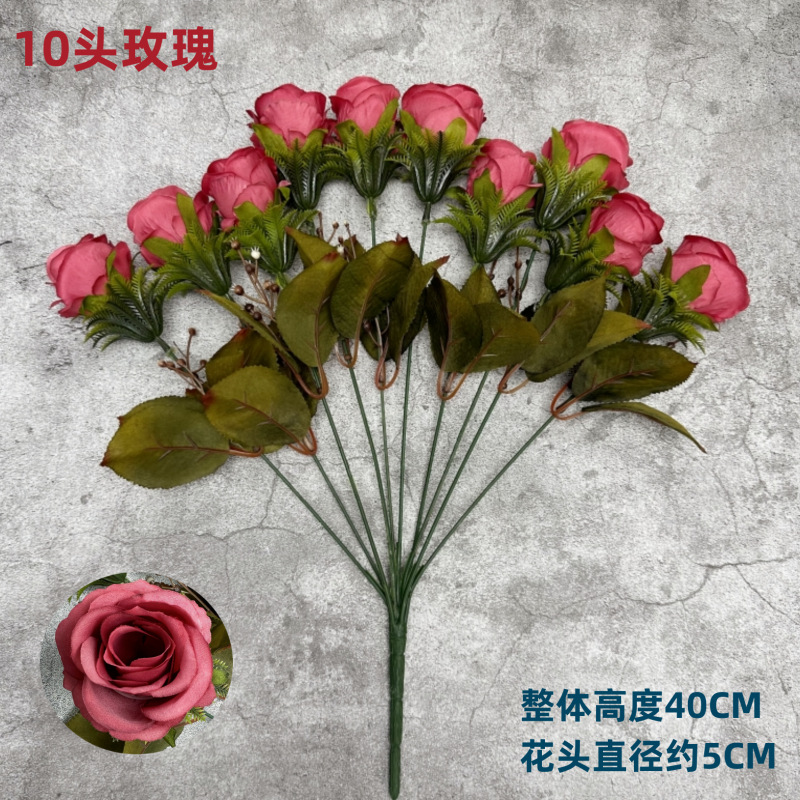 Ramo de peonías artificiales de otoño, decoración para bodas en casa, accesorios de fotografía de rosas hechos a mano, venta al por mayor de flores artificiales.
