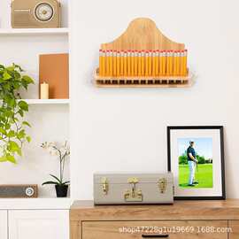 木制铅笔素描炭笔收纳架绘画工具置物高尔夫铅笔收纳壁挂式铅笔架