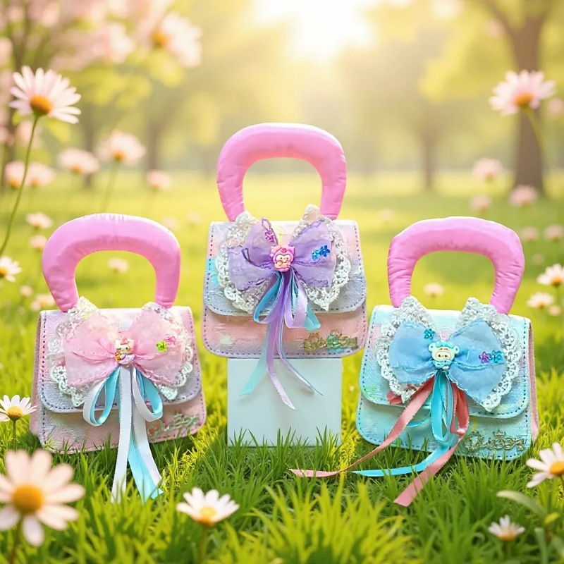 Bolso de princesa portátil de perlas, arco de encaje, bolso de hombro, bolso de cadena, bolso de cambio de Año Nuevo.