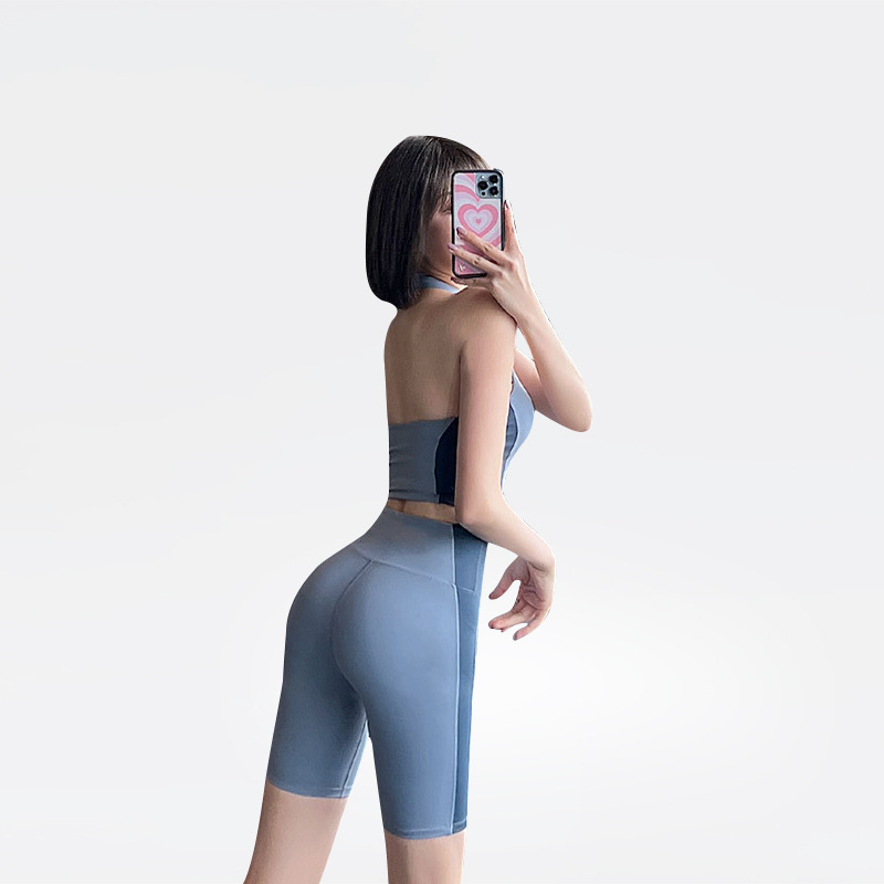 2022 primavera y verano nuevo chaleco de yoga femenino Lulu Halter solapa belleza espalda contraste color adelgazamiento deportes ropa de yoga femenino