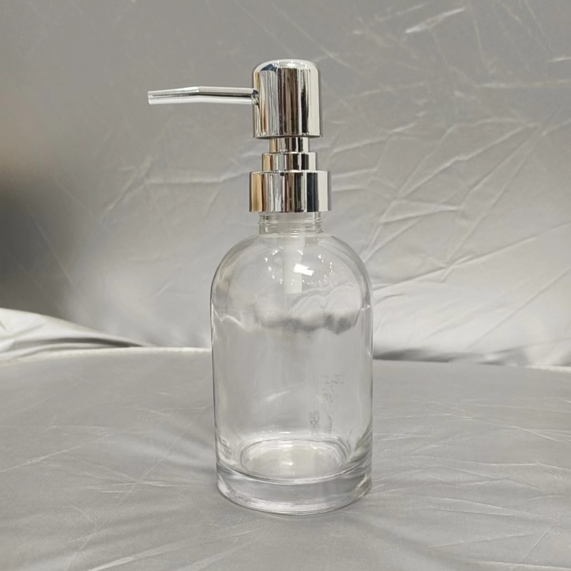 El fabricante suministra 420ml de desinfectante de manos, botella de vidrio transparente de color de patrón vertical cuadrado, botella de desinfectante de manos, vidrio
