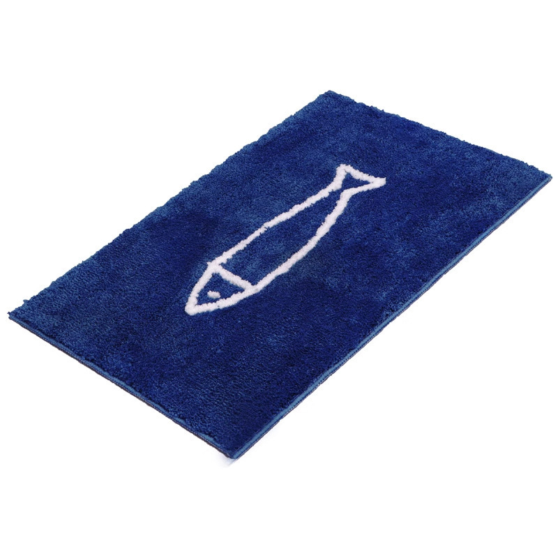Simple Blue Fish-Shaped Velvet Floor Mat, Bathroom Water-Absorbent Non-Slip Tufted Foot Mat, Entryway Door Mat, Easy-Care Carpet, Wholesale Simple Blue Fish-Shaped Velvet Floor Mat, Bathroom Water-Absorbent Non-Slip Tufted Foot Mat, Entryway Door Mat, Easy-Care Carpet, Wholesale