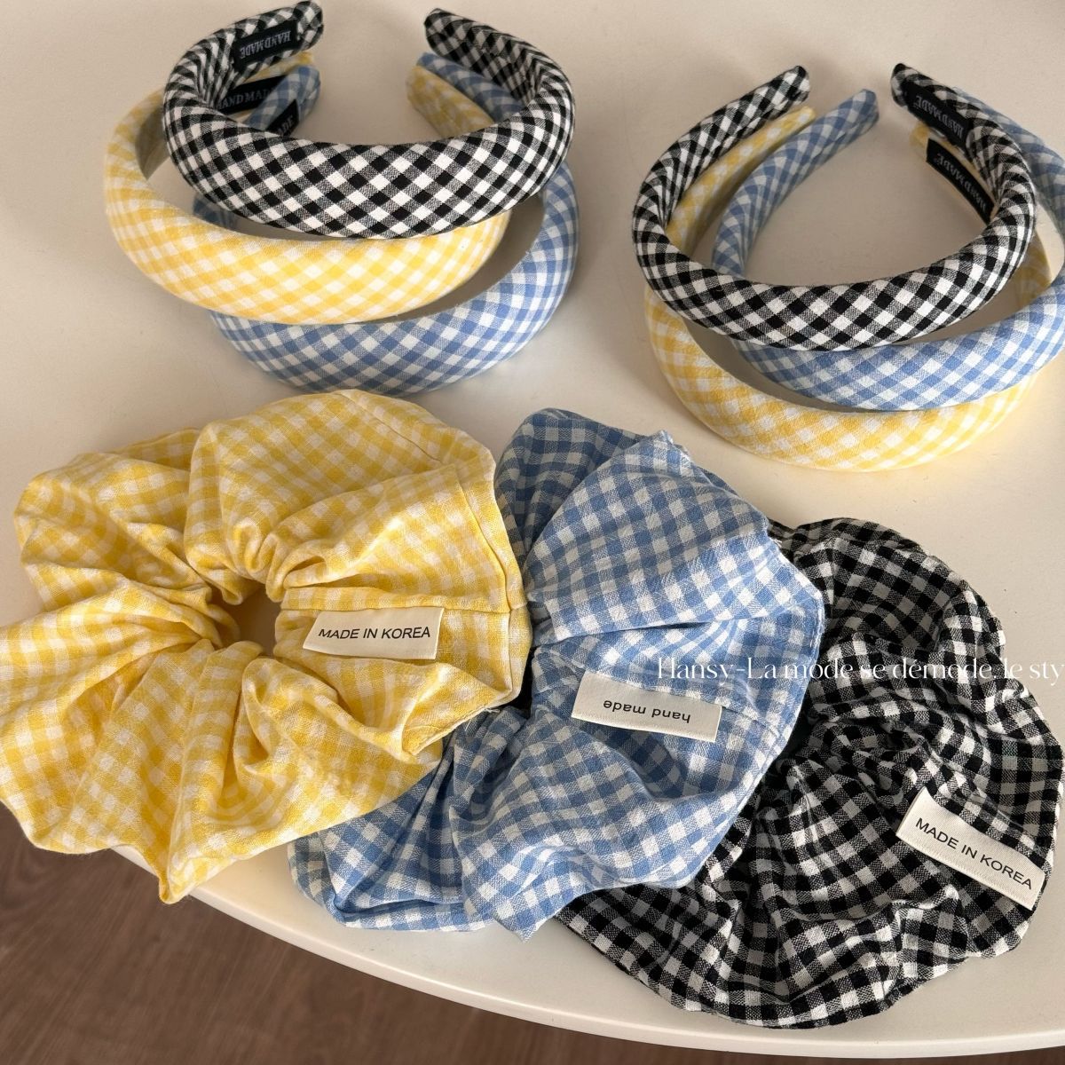 fresh and cute plaid headband women‘s high-grade headband sponge high skull top hairpin everyday joker new hair accessories