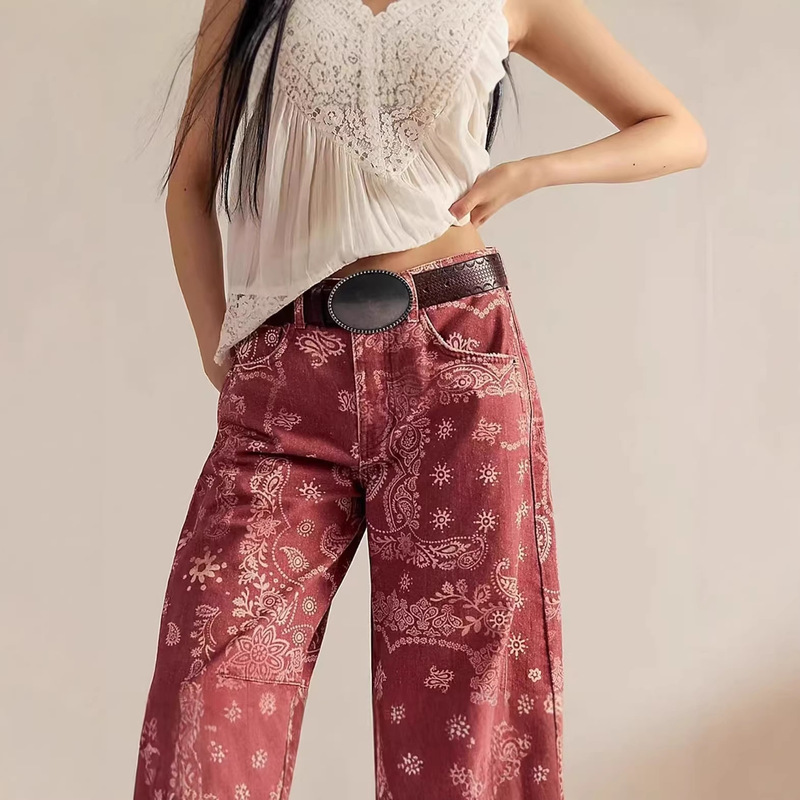 2026 Grapevine Amazon Hot-Selling Leopard Print Jeans Casual Pants Straight-Leg Pants High-Waisted Pants Y2K 2026 Grapevine Amazon Hot-Selling Leopard Print Jeans Casual Pants Straight-Leg Pants High-Waisted Pants Y2K