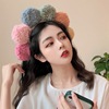 Demi-season brand plush universal cartoon headband for face washing, Korean style, flowered