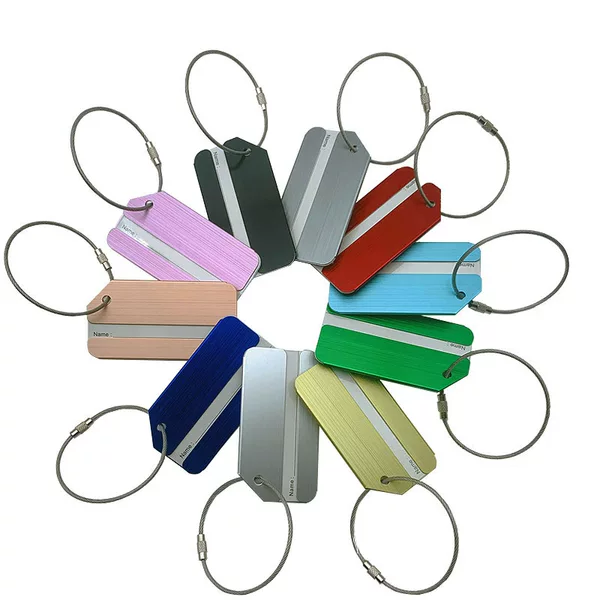 Factory Direct Sales Aluminum Alloy Luggage Tag Metal Aircraft Brushed Tag Luggage Luggage Boarding Pass Business Gift