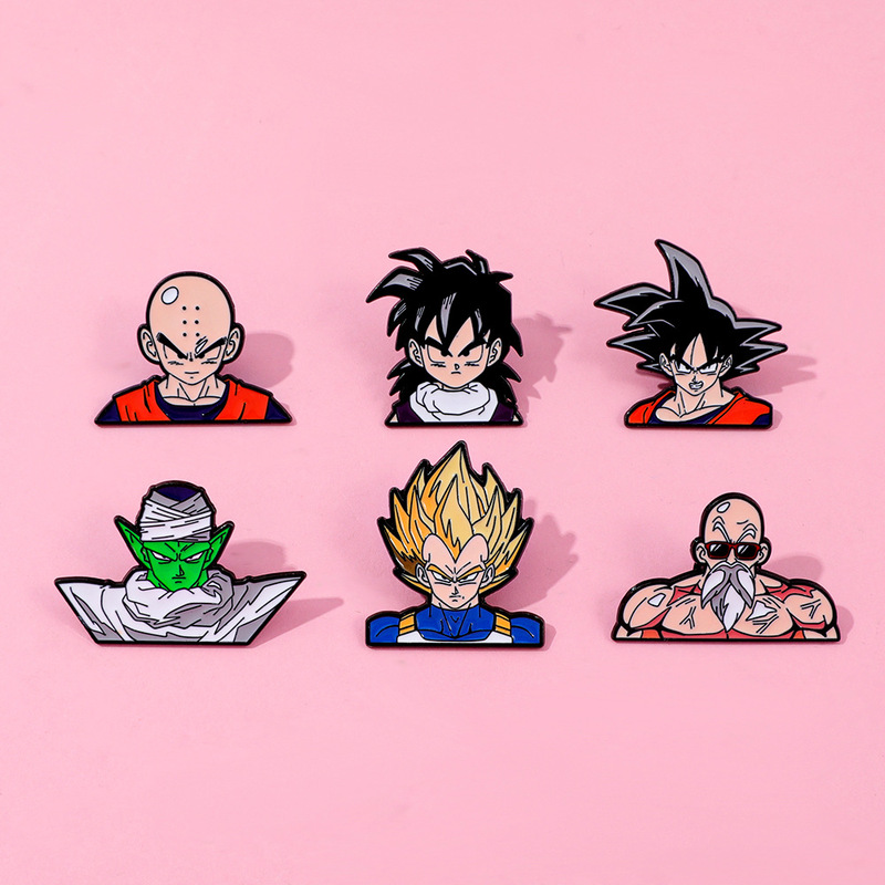 Japanese Anime Cartoon Dragon Ball Metal Badge Dragon Ball Goku Character Alloy Enamel Brooch Accessory Pin Decoration