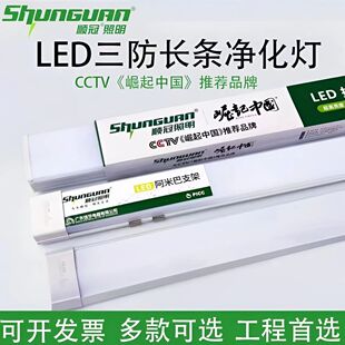 Shunguan Lighting Led Purification Lamp Amoeba Dust-Proof Lamp Stand Warehouse Lamp High-Brightness Led Strip Lamp Three-Proof Lamp Integrated
