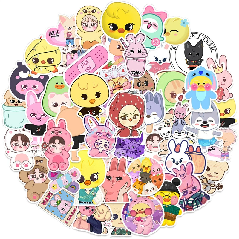 Набор милых мультяшных стикеров, DIY в стиле k-pop для чемодана, ноутбука, телефона, 8×6 см