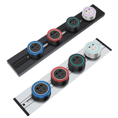 Concealed wall-mounted removable power track socket with switch sliding surface-mounted track power socket to prevent electric shock