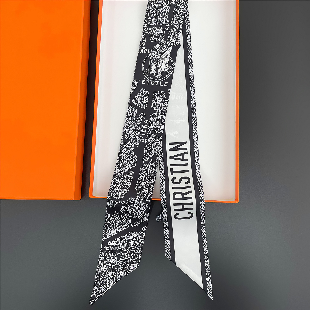 2025 nuevo estilo D bolsa atada bufanda de seda Dai Fei bolsa envuelta asa seda twilly tira larga y estrecha correa correa para el cuello cinta