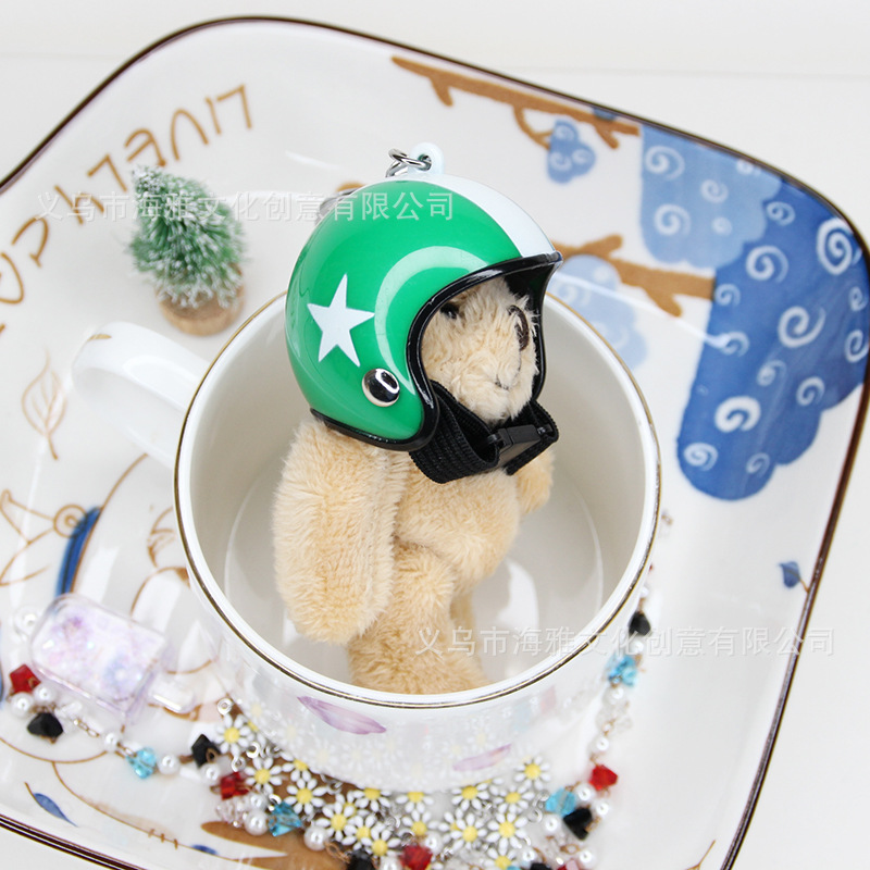 Estilo coreano 9cm pelo largo motocicleta oso muñeca extremidades móvil tire molino de viento motocicleta teléfono móvil colgante bolsa coche