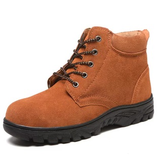 Wholesale steel plate safety shoes men's summer anti-smashing anti-piercing electric welder steel toe cap breathable deodorant suede work shoes