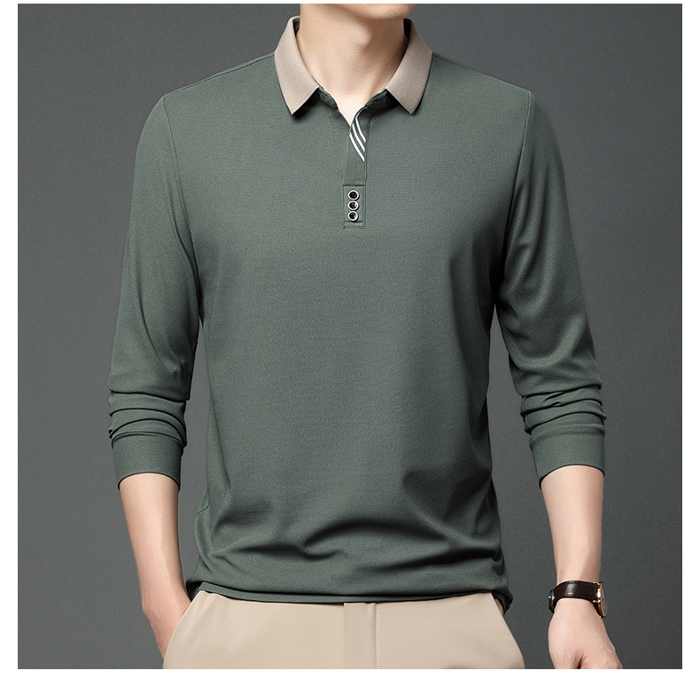 Herren Poloshirt Langarm Mit Plüschfutter Für Den Winter_voghion.com