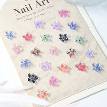 跨境美甲饰品软雕百合花混装果冻立体渐变幻彩树脂花指甲装饰批发