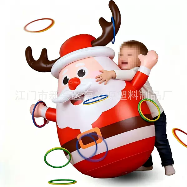 Inflatable Santa Claus Tumbler Children's Hitting Toy Christmas Party Game Prop Inflatable Tumbler