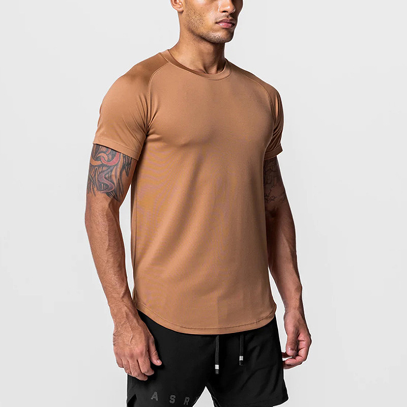 Europa y América de los hombres de verano camiseta de los hombres jóvenes de color sólido cuello redondo de manga corta de los hombres de todos los partidos ocasionales Raglan deportes camisa de fondo