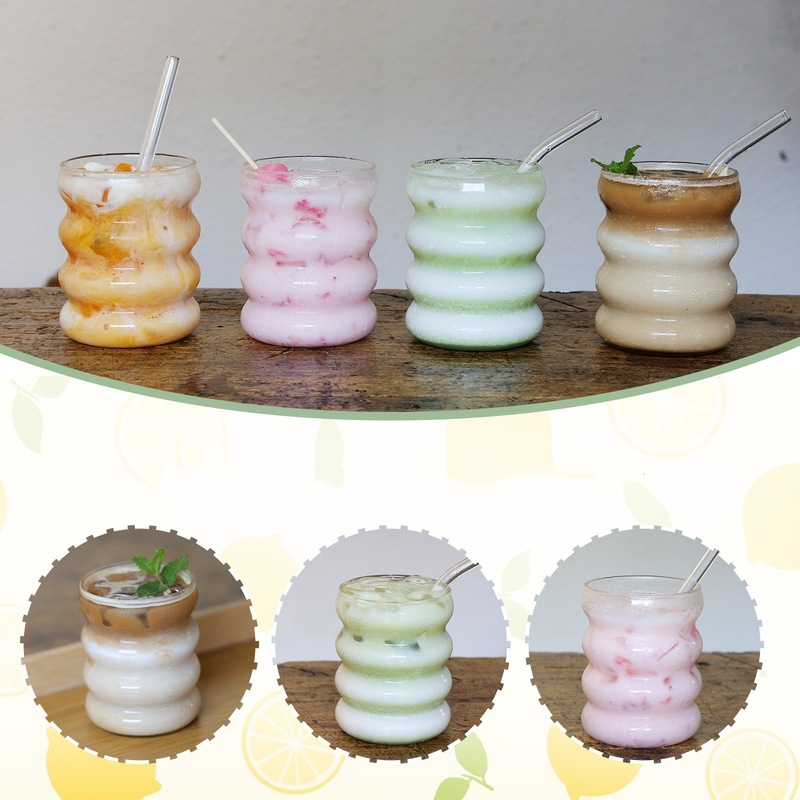 カスタムメイドの韓国風高硼珪酸ガラス製のかわいい虫型コーヒーカップ、耐熱ガラス製ミルク/水カップ|undefined