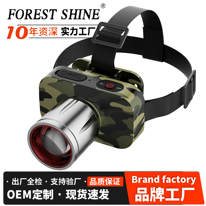 Transfronterizo nuevo faro de pesca especial recargable de larga duración tipo de luz brillante alta cabeza de pesca salvaje faro de pesca nocturna