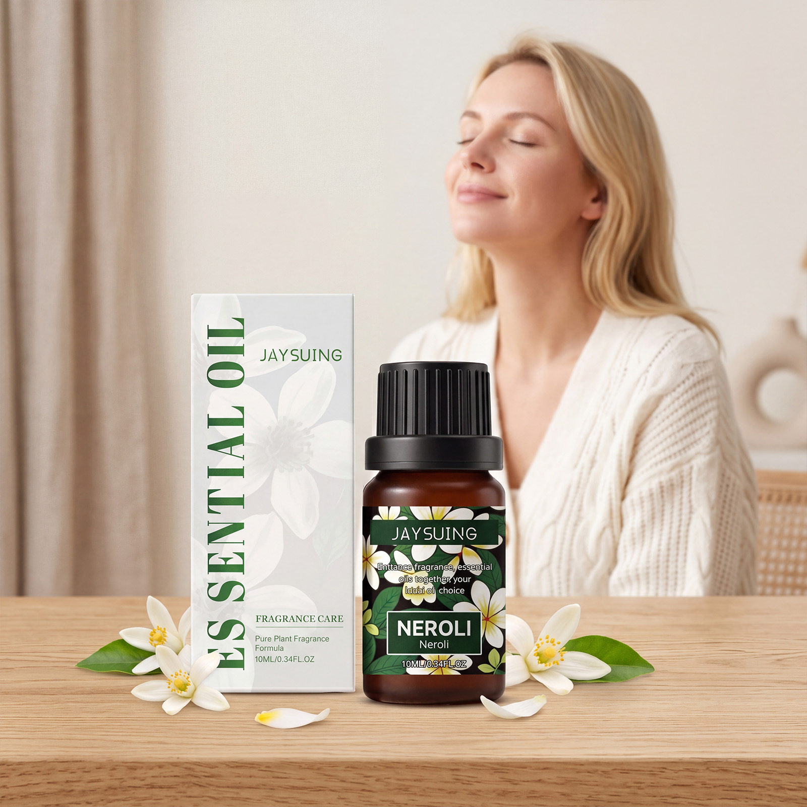 Jaysuing 橙花香薰精油 家用清新自然留香温和便携式日常香薰精油