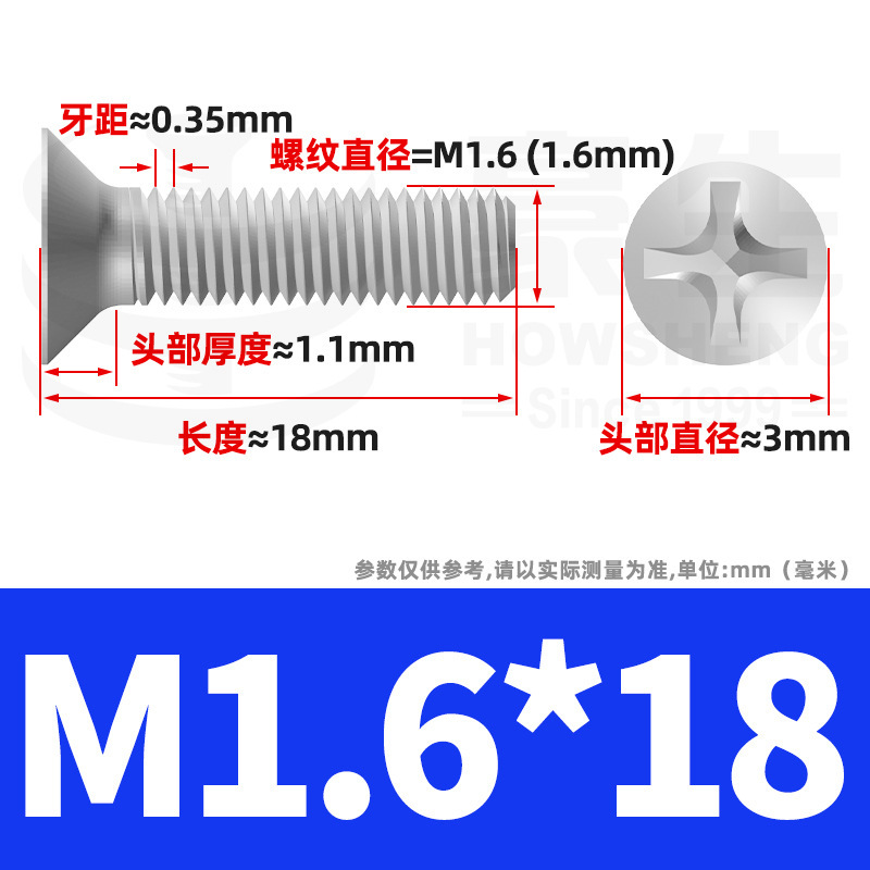 304ステンレスネジのネジの十字溝の平頭のネジのKMの機械の糸の小さいネジのm 2m 3m 4m 5m 6|undefined