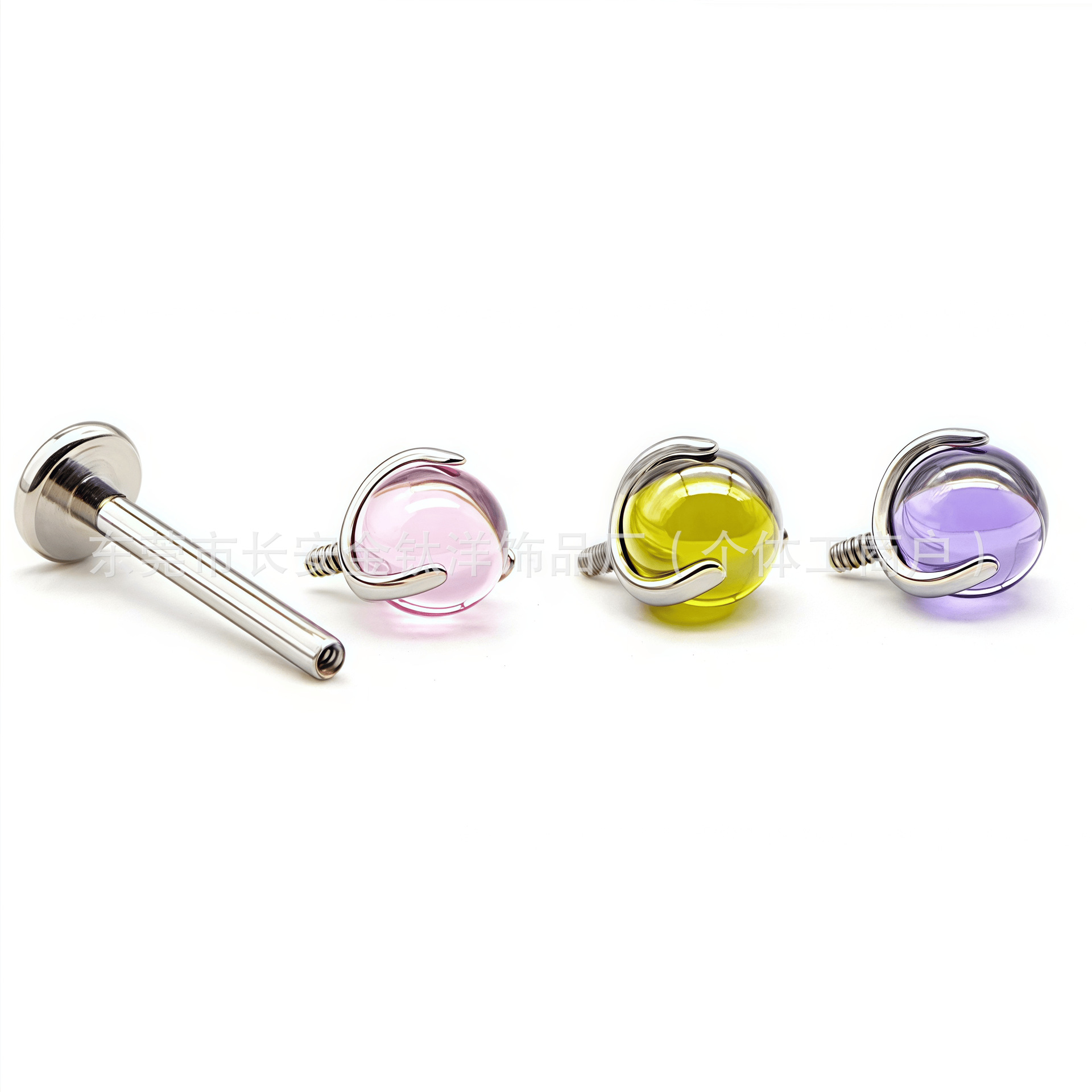Pointed titanium steel lip stud product view