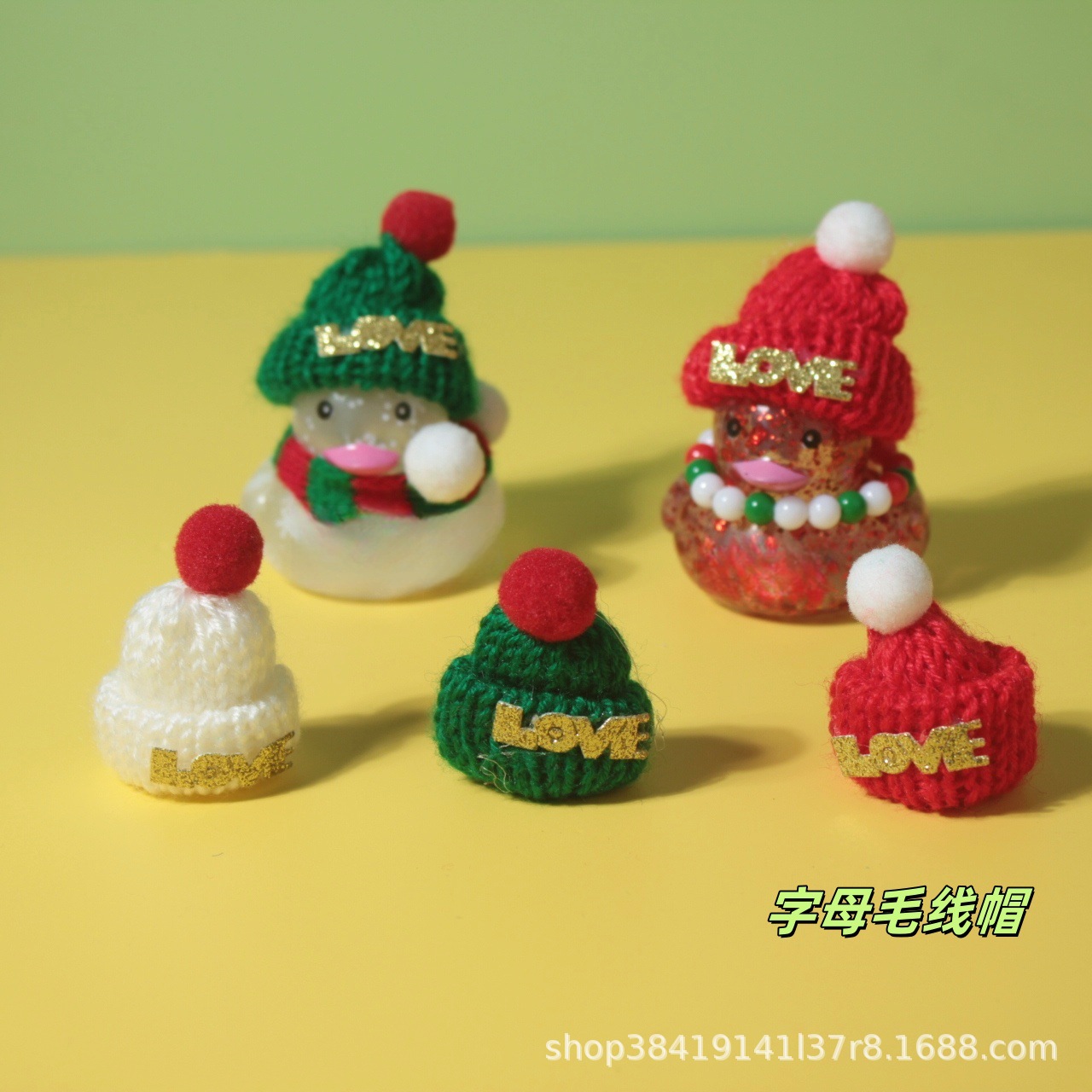 Accesorios de agua transfronterizos pato amarillo 8 sombrero bufandas decoración mano limón té de leche regalo