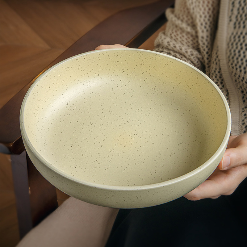 和風シンプル食器 8inch 陶器ボウル家庭用野菜ボウル高価値サラダボウルラウンド深皿越境輸出|undefined