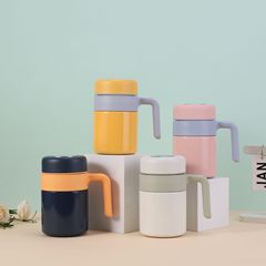 新型携帯ステンレス男女保温カップ分離マグカップハンドルオフィス高颜値泡カップ卸売り