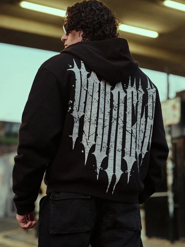 Youngla American New Men's Zipper Cardigan Sweatshirt Jacket Jogging Sports Fitness Printed Casual Hooded