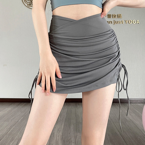 Women's Summer New Yoga Pants High-Waisted Slimming Tummy Control Short Skirt Anti-Slip Quick-Dry Fitness Leggings Skirt