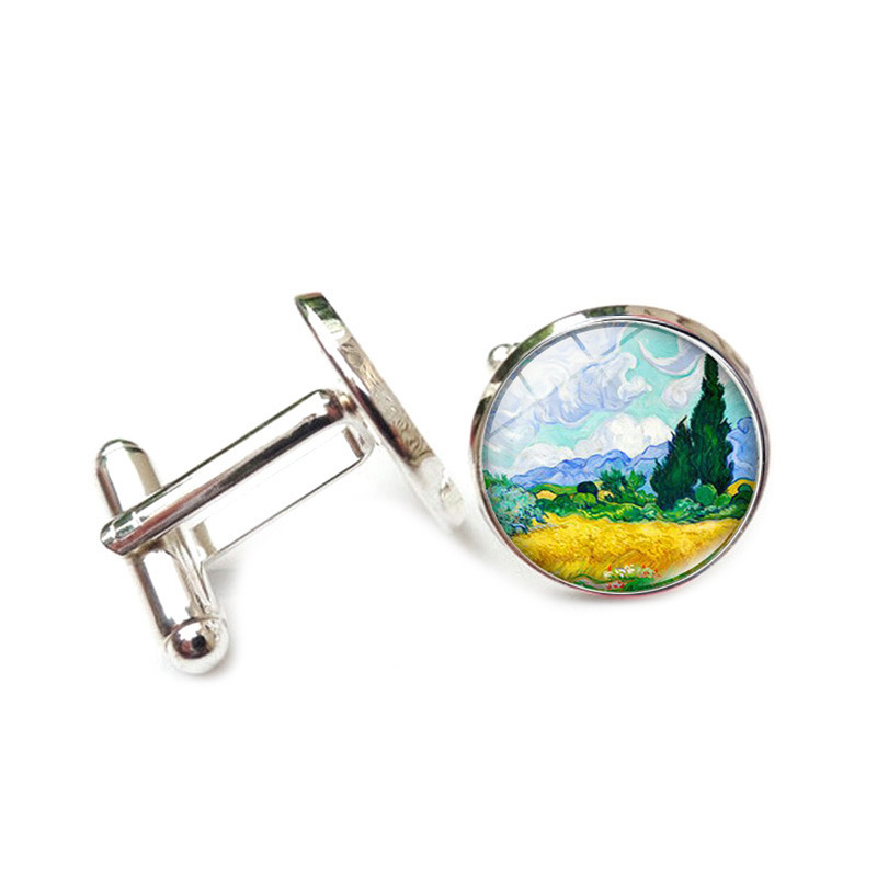 Casual Artistic Oil Painting Alloy Plating Unisex Cufflinks 1 Pair display picture 10