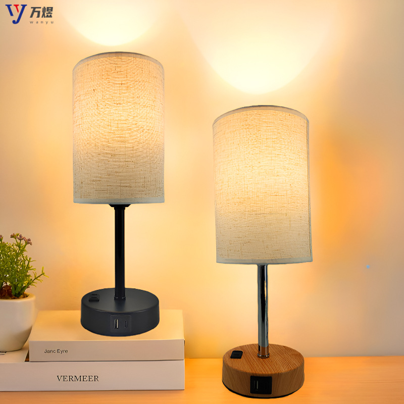 Retro vinganía de viento enchufe de lámpara de escritorio con usd hierro forjado dormitorio de niñas decoración de la cabecera de la cama lámpara de atmósfera