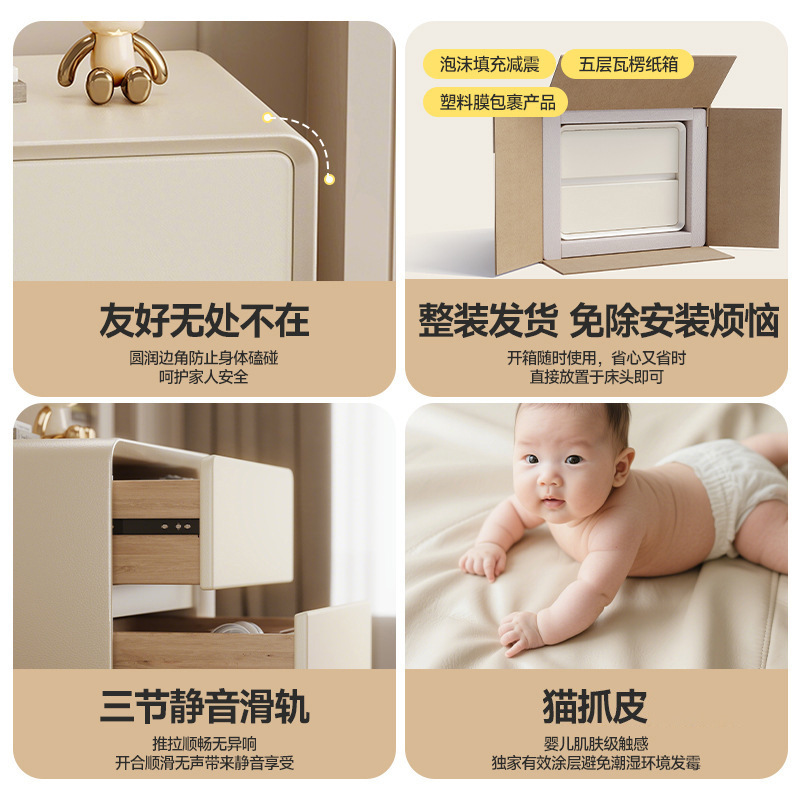 Mesa de cabecera negra dormitorio doméstico de madera maciza 2025 nuevo pequeño gabinete de cabecera de dormitorio simple almacenamiento armario