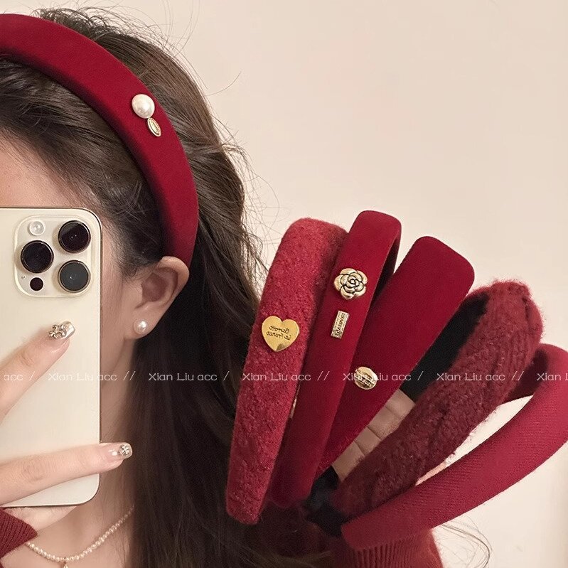 Burgundy headband