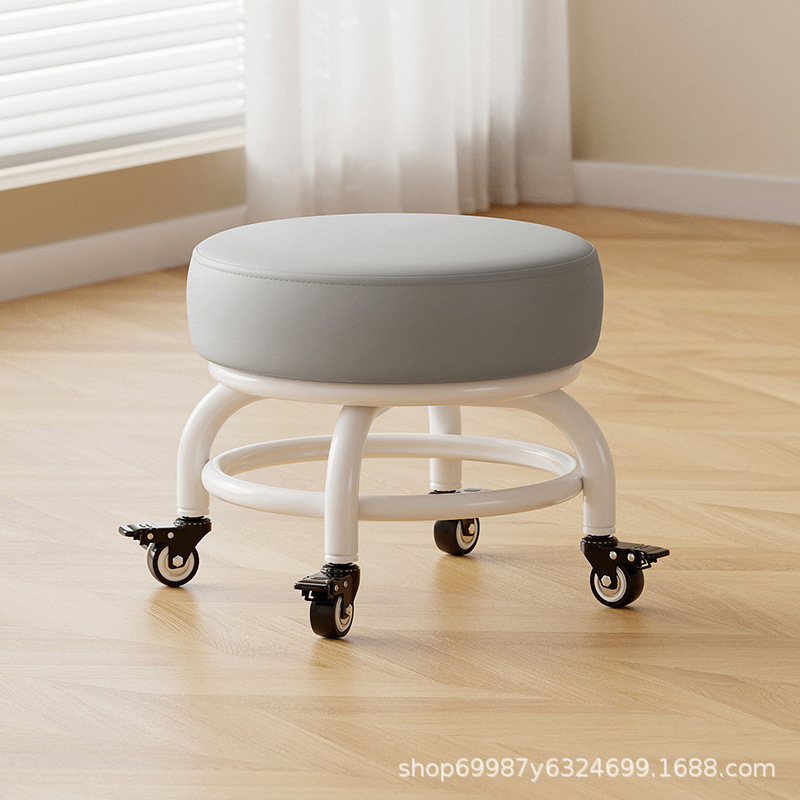Rueda universal taburete pequeño polea doméstica taburete redondo para cambiar zapatos limpiador taburete bajo con artefactos mágicos para niños pequeños taburetes silenciosos