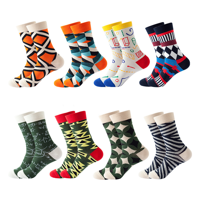 Novelty fun function mid-tube socks tide socks ing foreign trade cross-border cotton socks animal polka dot fruit long tube formal socks