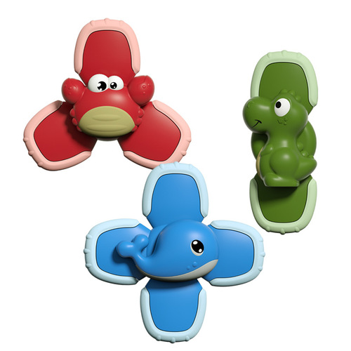 Flower Suction Cup Rotating Fun Children's Fun Insect Finger Spinner Rattles Bath Toys for Babies Wholesale