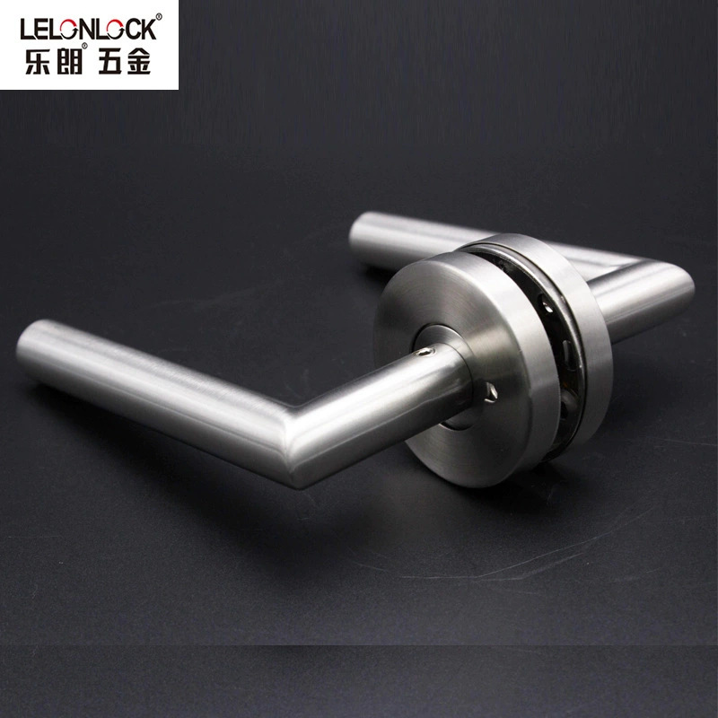 Mayorista 304 acero inoxidable manija de puerta de ángulo recto manija hueca tubular en forma de L manija de puerta de bloqueo dividida manija de puerta de puerta de fuego