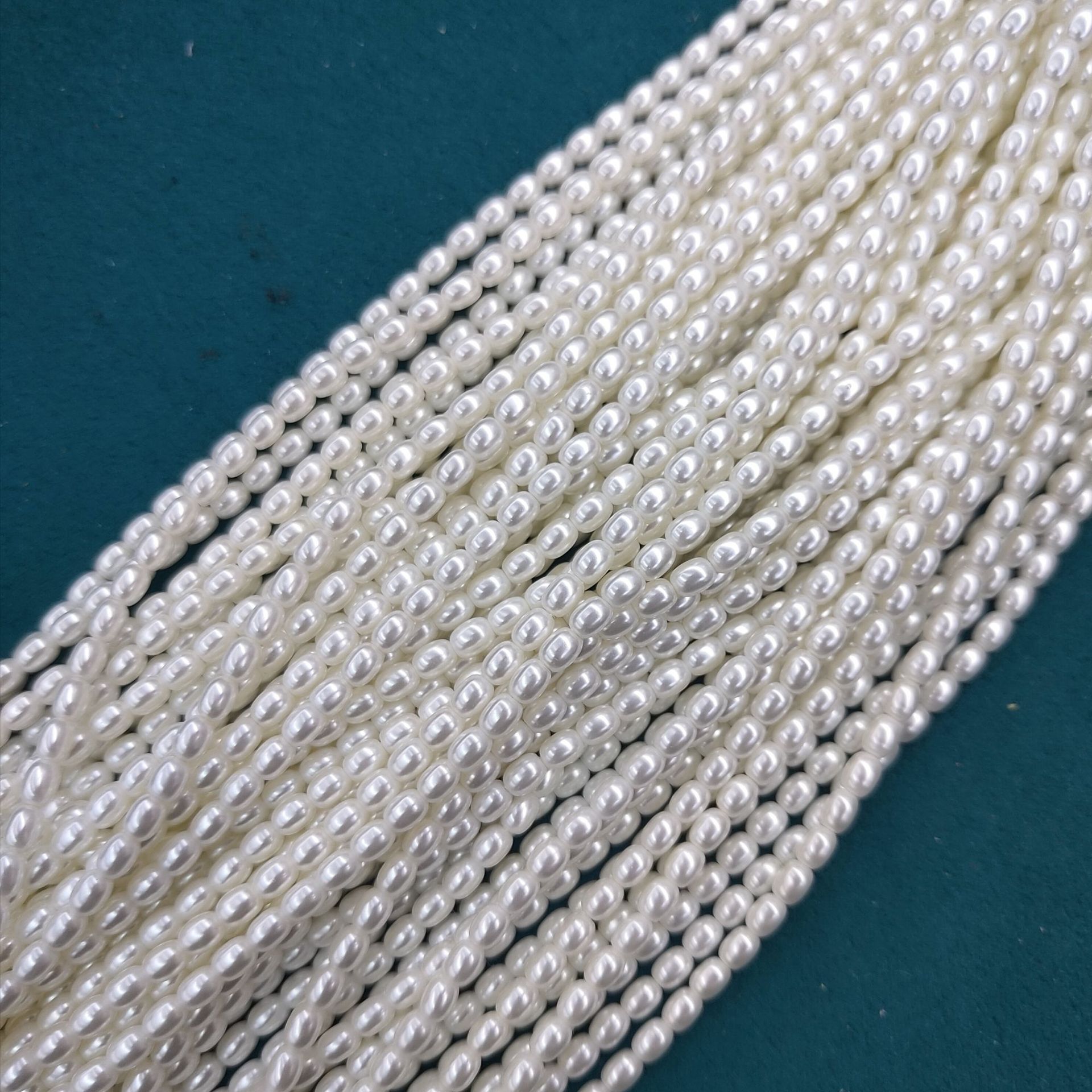 小米珠3mm米形珍珠仿天然淡水珍珠仿贝珠 diy饰品配件材料批发