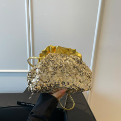 流行百搭单肩包时尚简约小众设计高颜值2025新款亮片饺子托特女包