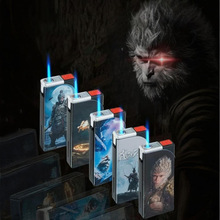 悟空宽版铁壳打火机金属防风国潮烟盒充气男士点烟创意打火机批发